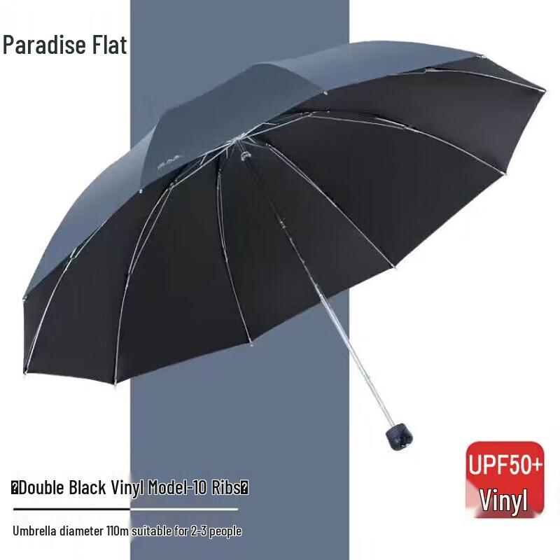 Large 10-Rib UV Protection Folding Sun and Rain Umbrella