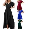 Elegant Ruffle Sleeve V-neck Evening Dress for Women - Spring/Summer 2025