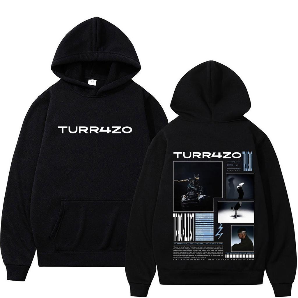 Rapper Trueno Turr4zo Album 2026 Tour Print Hoodie Men Women Hip-hop Pullover Loose Casual Sweatshirts