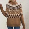 Women's Knitted Retro Round Neck Loose Pullover Sweater