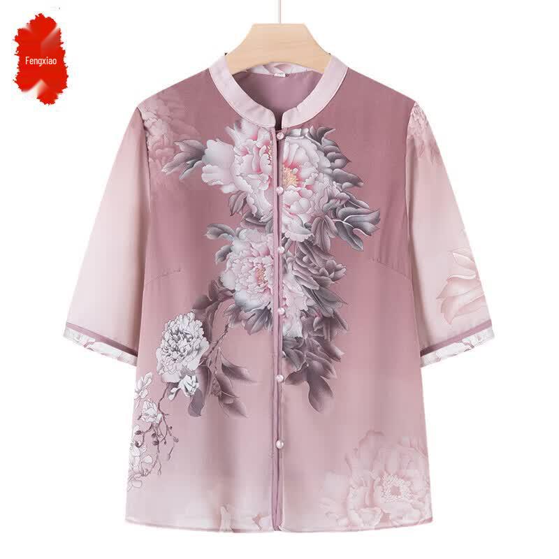 Chic Floral Chiffon Summer Top
