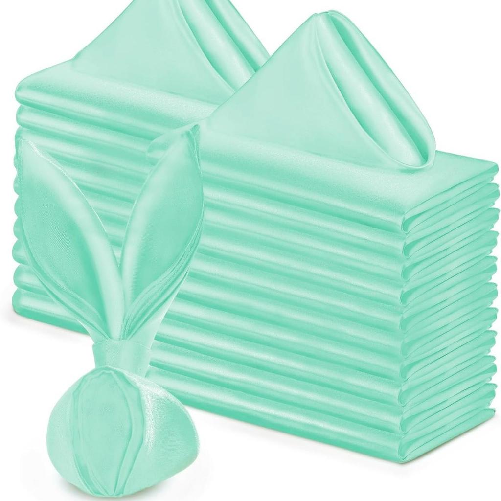 1PC Napkin Cloth Satin Face Mouth Cloth Lock Edge Solid Color Restaurant Hotel Square Wedding Decoration