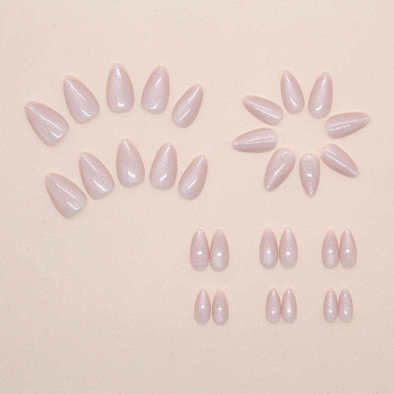 30 ks Třpytivé kočičí oko Přilakávací nehty Mandlové falešné nehty Plné krytí Lepicí nehty Akrylové umělé nehty Nalepovací nehty