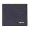 Bally Crossing Logo Print Double Fold Design Calfskin Wallet Men Wallet Blue 6305290
