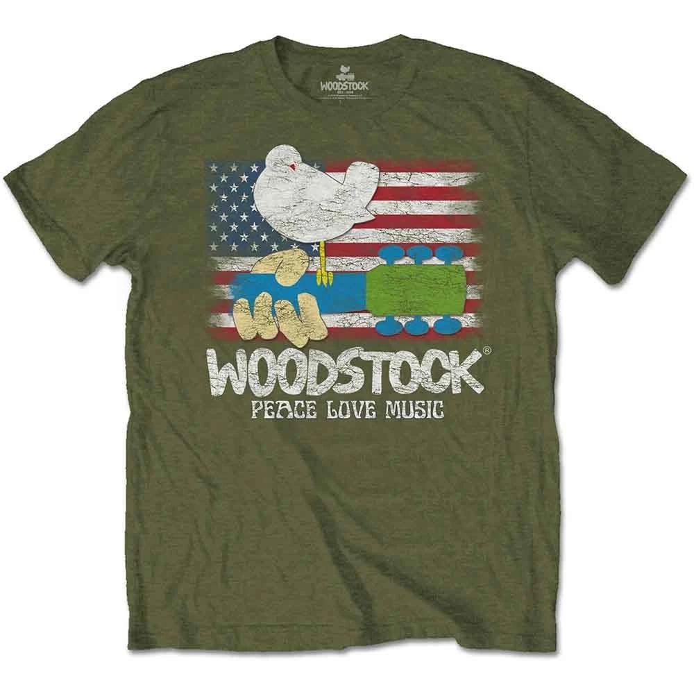 Woodstock Flag Official Mens Unisex T-Shirt L