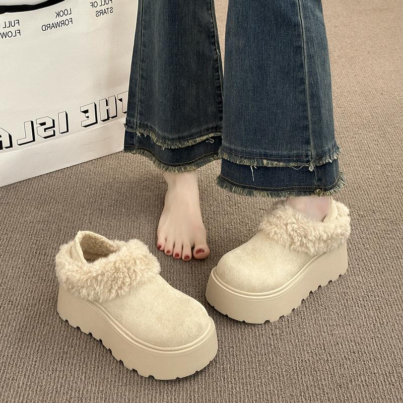 Women's Thick-soled Fashion a Footstool Two Wear Winter Lightweight Warm Anti Cold Snow Boots Non-slip Casual Sneakers Cotton Boots