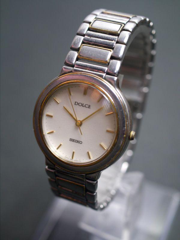 SEIKO Dolce Quartz Model Working Condition 3-Hand Watch, Strap, 8N41-6040, Men's Watch, ab914