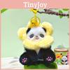 Plush Animal Panda Keyring Pendant With Flower Hat For Bag Decor And Key Chain