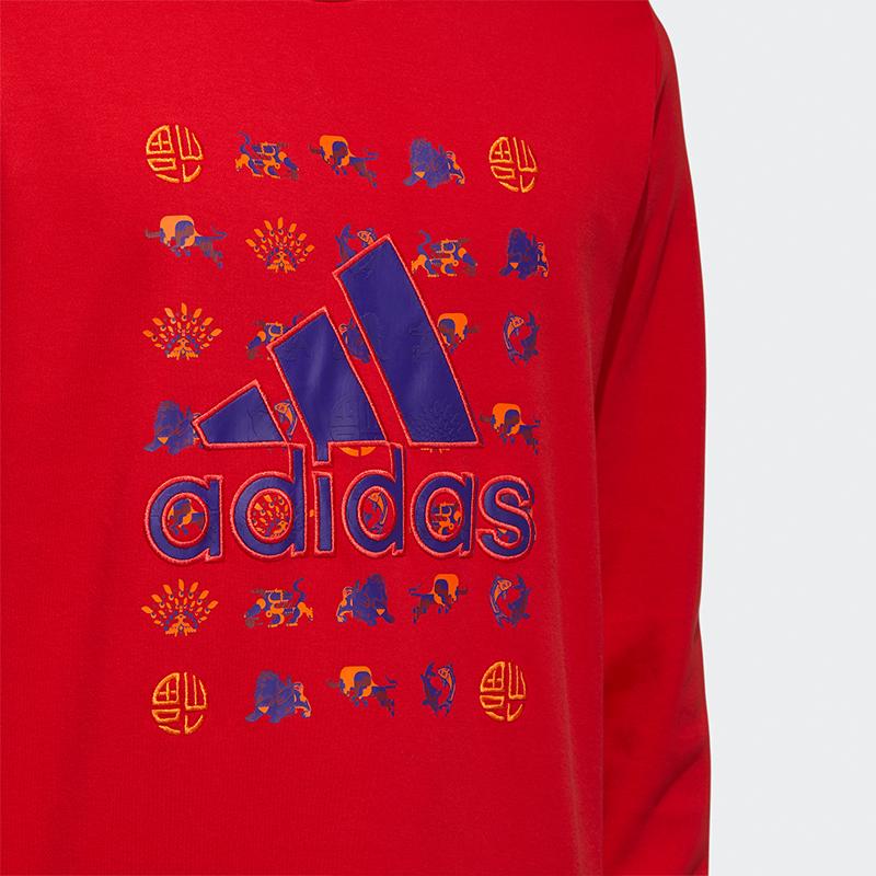 adidas CNY Graphic Sweatshirt with Logo Print Men Sweatshirt Light-Scarlet GQ8839