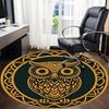 1pc Owl Office Round Area Rug,  Mat Suitable For Office, Under Office Chairs Bedroom Living Room Home Decor, Room Deco