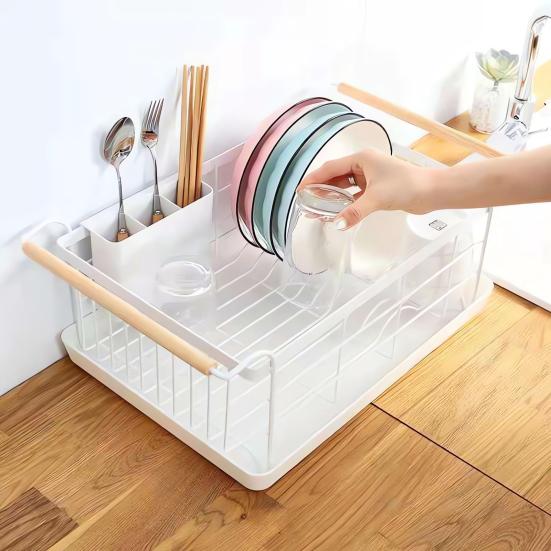 Storage Rack with Drain Tray Hollow Design Removable Drip Tray Strong Bearing Capacity Pot Pan Storage Shelf