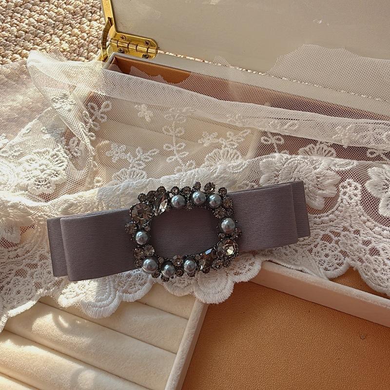 Bow Hair Clip with Exquisite Crystal for Women's Ponytail, High Quality