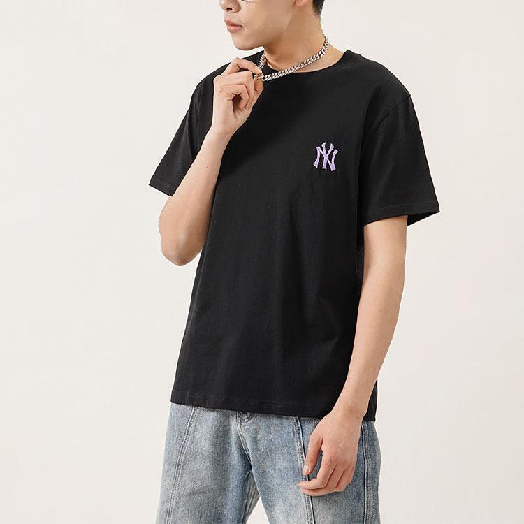 New MLB Set in Sleeve T Shirt Unisex Black 3ATSEC323-50BKS