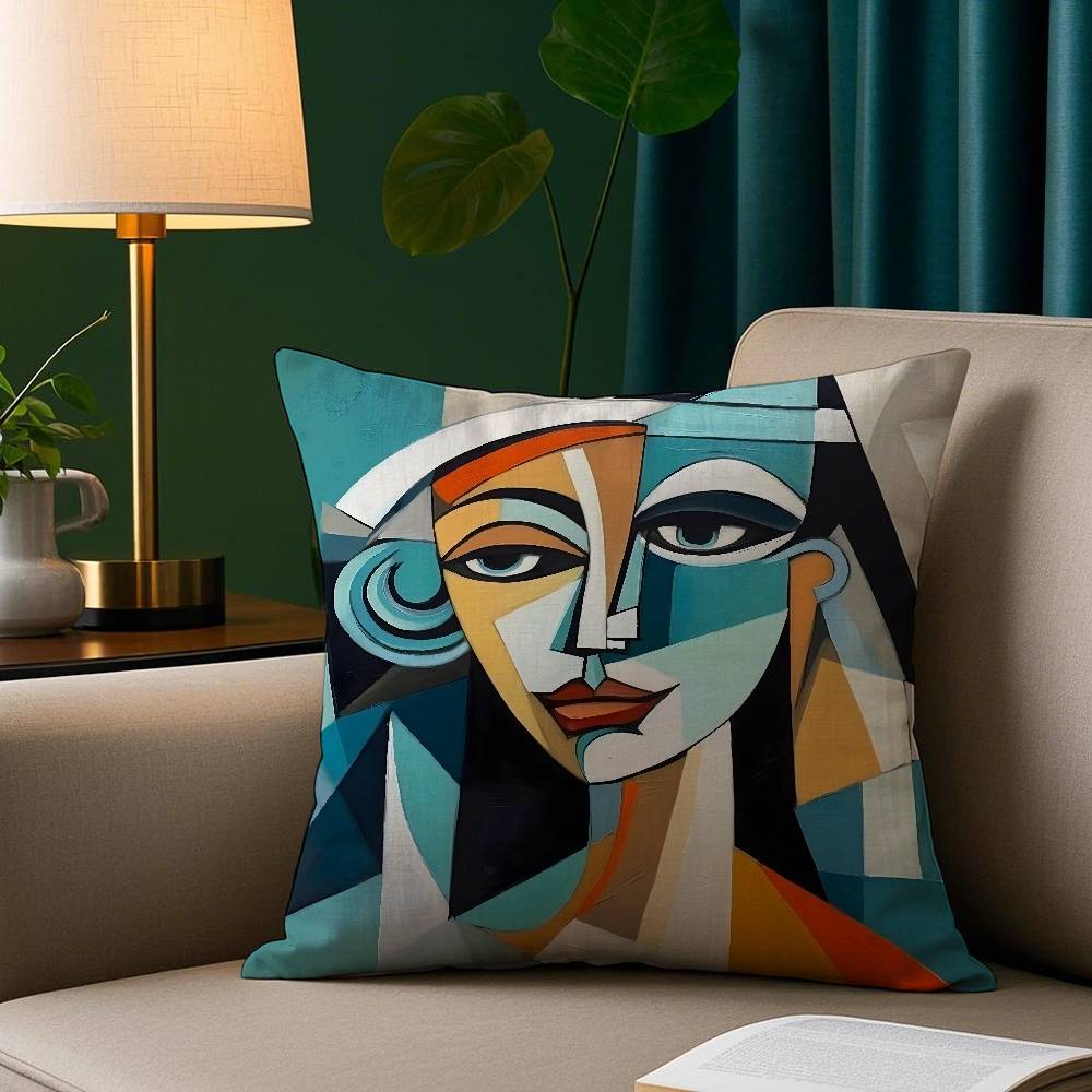 

Picasso Abstract Art Painting Pillow Case Plush Fabric Soft Pillowcase Double Sided Print Sofa Cushion Cover Throw 12x12Inch