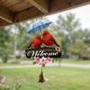 2D Flat Welcome Wind Chime Flower Bird Door Decoration Creative Porch Decoration  Outdoor