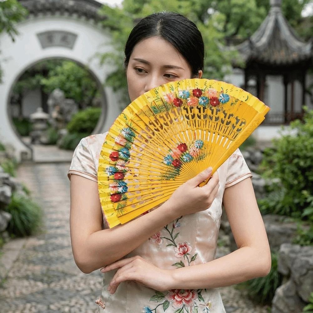 Handgefertigter Handbemalter Fächer Klassischer Spanischer Holzfächer Fächer im Chinesischen Stil Party Hochzeitsbedarf