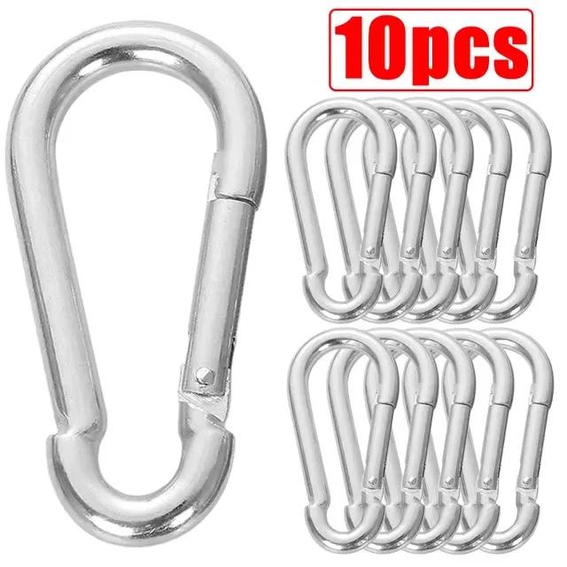 

50/10Pcs Mini Carabiner Keychain Alluminum Alloy D Type Buckle Spring Snap Clip Hooks Keychain Carabiner for Keys Camping Tools