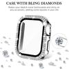 Screen Protector For Apple Watch Case 10 11 42mm 46mm 38/40/41/44/45mm Diamond Bumper Tempered Glass Series 9 7 SE 6 8 5 Cover