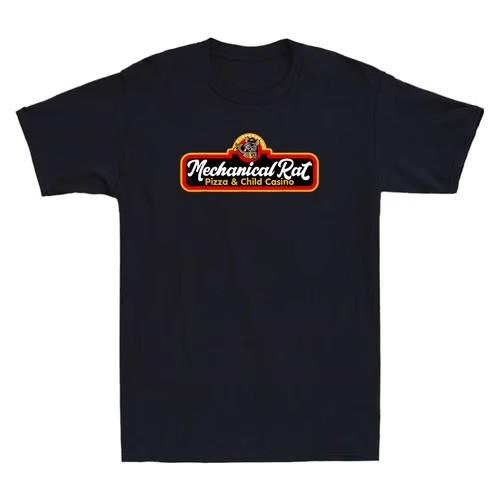 Mechanical Rat Pizza & Child Casino Funny Rat Graphic Men s Short Sleeve T-Shirt S разноцветный