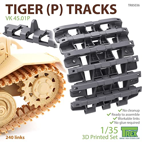 T-Rex Studio 1/35 scale Tiger (P) VK-4501 (P) movable track, plastic model parts TR85036, molded color