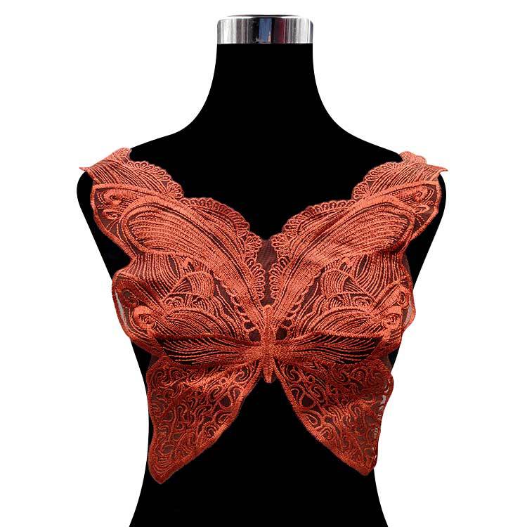 Polyester silk embroidery corsage, net bottom embroidery collar, butterfly collar DIY lace accessories