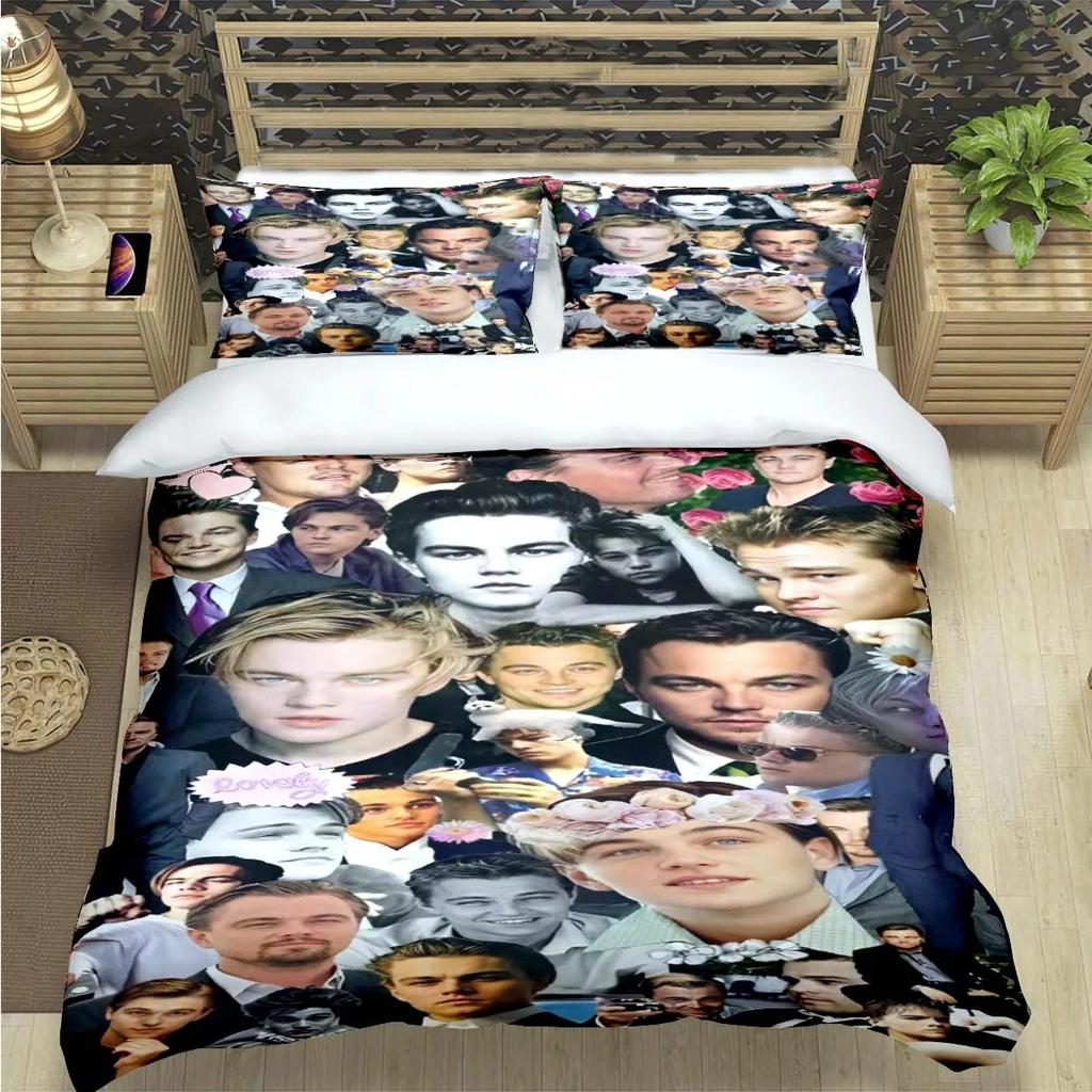 Comforter Famous Actor L-Leonardo Dicaprio Print Bedding Sets Bed Supplies Set Bed Comforter Set Bedding Set Luxury Gift