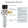 30PSI/60PSI/90PSI Mini CO2 Charger Kit, Thread Connection Homebrew Beer Pressure Regulator with Gas Ball Lock Disconnect