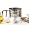 Stainless Steel Double-layer Fine Mesh Flour Sifter, Equipped with a Push-button Crank Design, Easily Shakes Powdered Sugar, Cocoa Powder