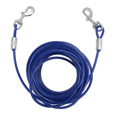 Hundeleine zum Anbinden, aus Stahldraht, Doppelkopf, bissfest, für Outdoor-Camping, für kleine und mittelgroße Hunde