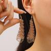 Exaggerated Gold Color Heart Oval Earrings For Women Metal Earing Jewelry Trending Irregular Wrinkled Geometric Earrings