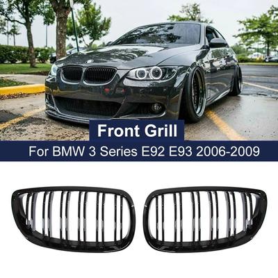 Voorbumper Nierrooster voor BMW E92 E93 M3 2006-2009 Glanzend Zwart Dubbele Lijn Grille Auto Styling Racing Grilles Vervangingsonderdeel