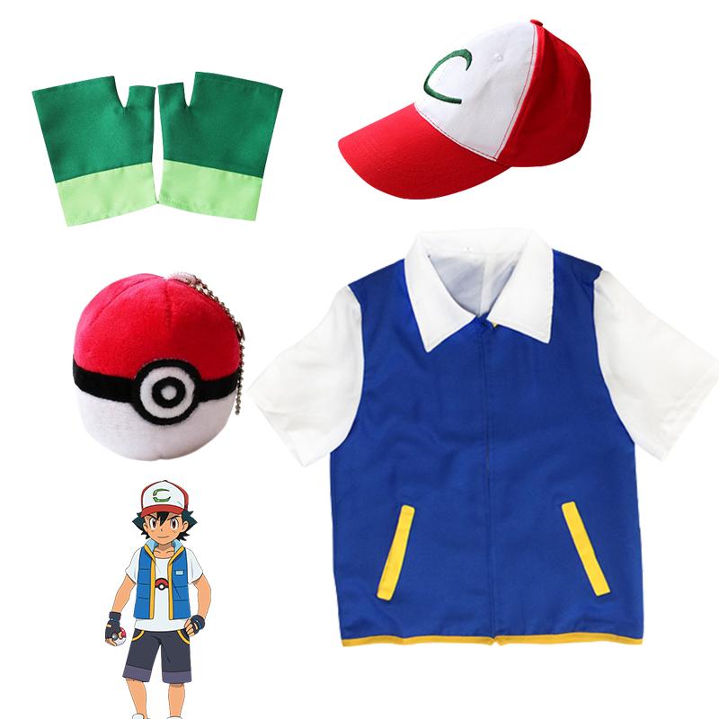 

Ash Ketchum Cosplay Costume Full Set Adults Jacket Gloves Hat Halloween L,Jacket + Gloves + Hat