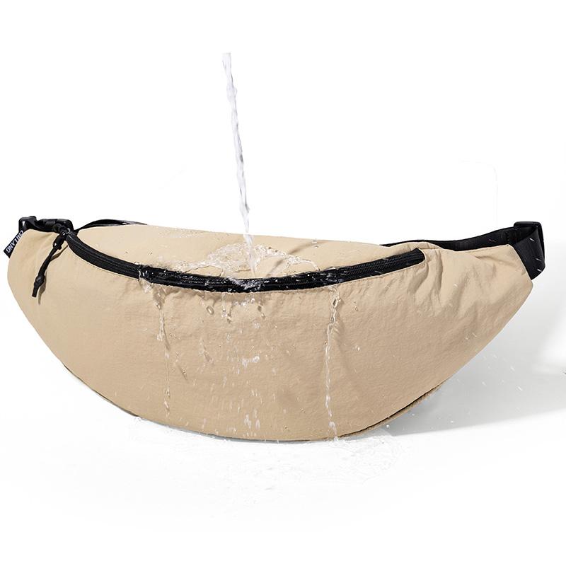 Solid Color Women Chest Bag Lightweight Hobo Bag Men Nylon Large Capacity Shoulder Bag