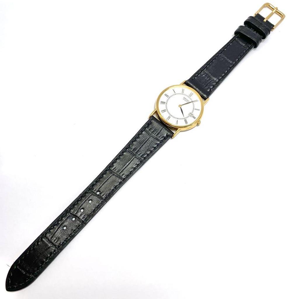 [USED] R7-1635 SEIKO 5Y39-7010 Quartz Wristwatch White