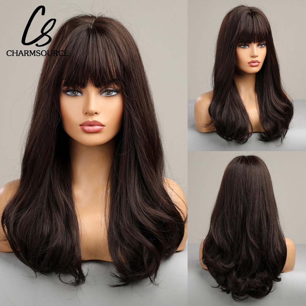 Natural Wavy Blonde Synthetic Wigs Medium Length Layered Hair with Side Bangs for Women Daily Party Cosplay Heat Resistant Fiber