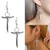 Punk Eardrop Bat Swords Pendant Earrings Gothic Bat Earrings Halloween Gift