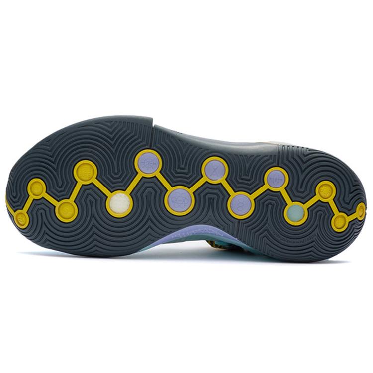 New LINING Wade Fission 7 Basketball Shoes Men Low Top Egg Shell Blue/Norway Blue/Light Blue Purple ABPR047-6