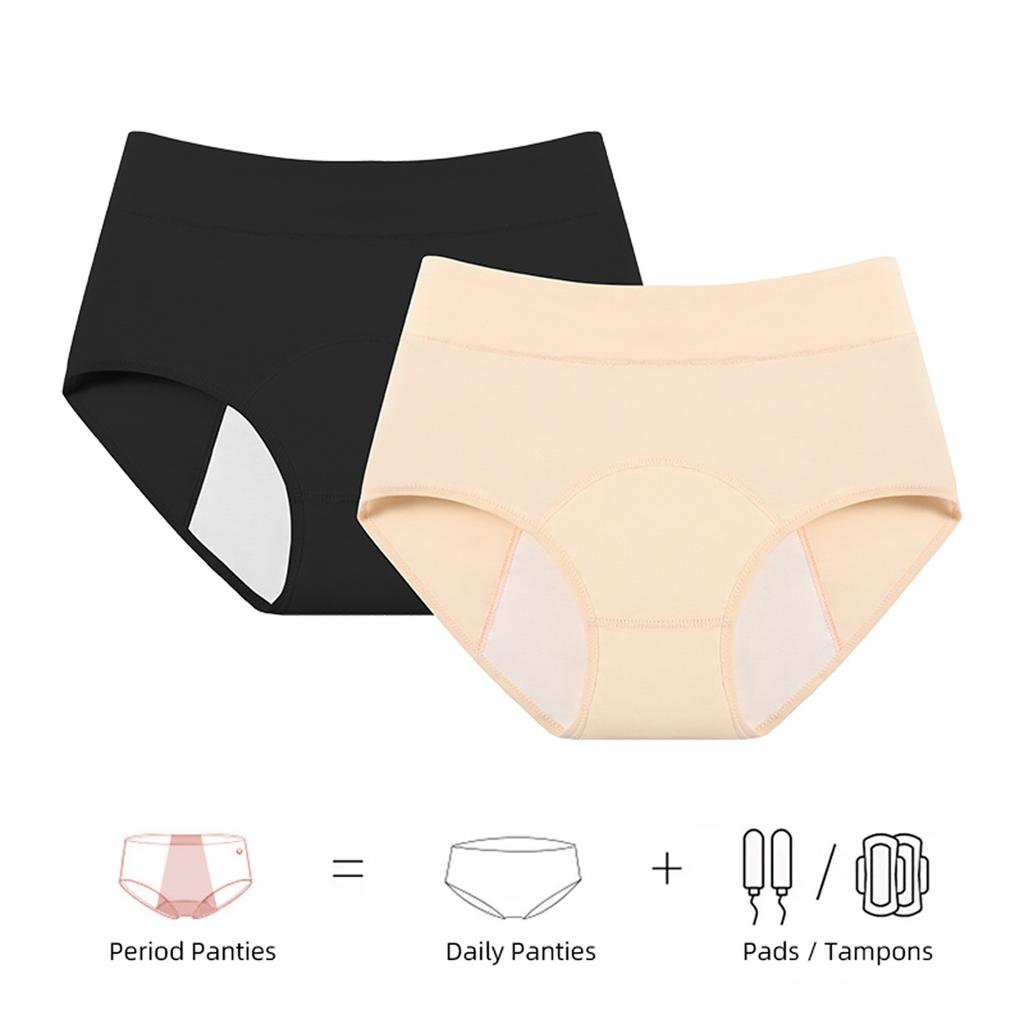 Menses Physiological Cotton Briefs Comfy Breathable Stretchy  Panties Women's Lingerie Underwear