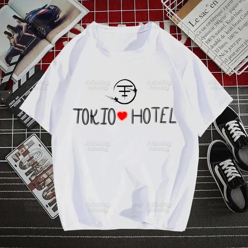 

Tokio Hotel Group Музыка Харадзюку Мужские Футболки Футболки Рубашка Топы Дизайн Короткий Рукав Эстетика Y2K 90-е Аниме Футболка 4XL