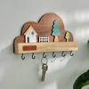 Cloud House Forest Key Storage Holder Solid Wood Coat Rack Creative Decorative Hook  Home Decor