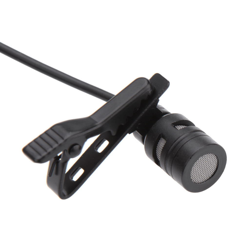 Lavalier Clip Metal Mono Microphone 3.5mm with Collar Clip for Lound Spker Computer PC Laptop