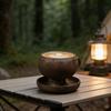 with Saucer Rotate Tea Cup Kiln Glaze Retro Latte Cup Japanese Style Ceramic Coffee Cup  Office