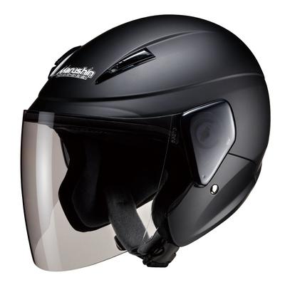 Capacete de motocicleta MARUSHIN preto fosco tamanho único que M520 5209 Semi-Jet M-520 (Menos 57-60cm)