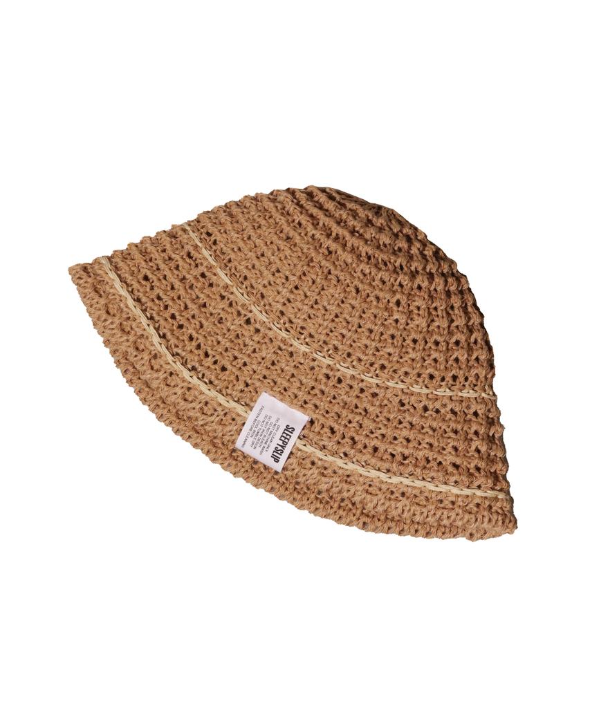 Seullipiseullib Line Minimal Brown Bucket Hat