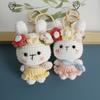 Handmaking Bunny Keyrings Knitting Rabbit Doll Pendant Creative Crochet Keyrings  Backpack