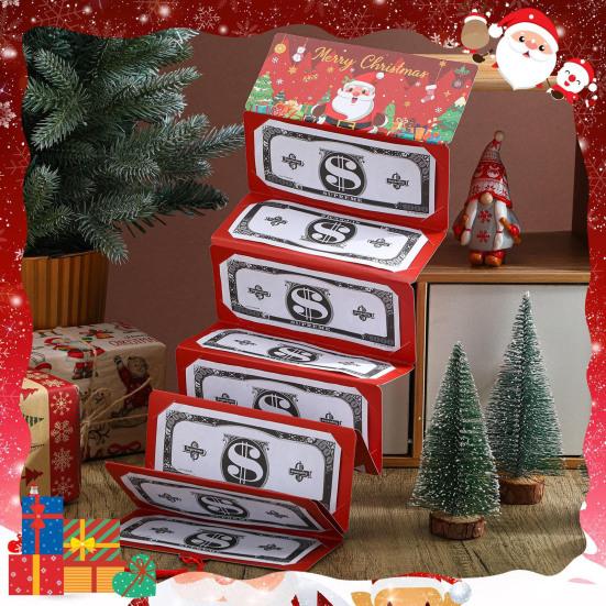 Yousheng Christmas Red Envelope Money Box Gift Card Holder 10 Slots Surprise Party Greeting Card Cash Wallet for Christmas Birthdays Weddings