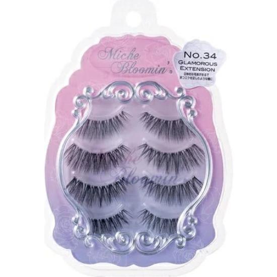 Накладные ресницы Mish Blooming 34 Гламурные накладки Нет. (4 пары) чёрный