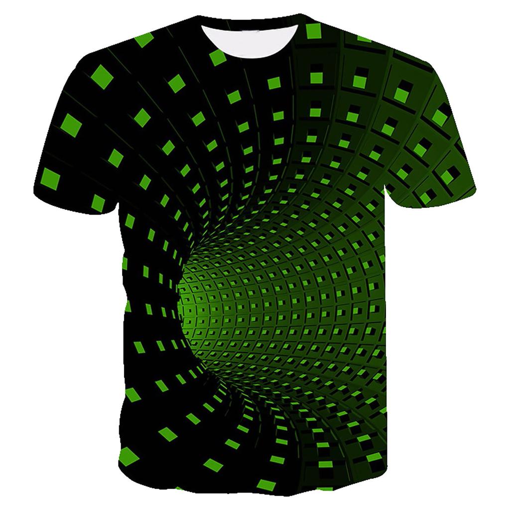 Fashion Men's 3D Printing Round Neck Short Sleeve Shirt Top Blouse