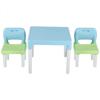 Childrens Kids Plastic Table Chair Set Lrning Studying Desk for Home Kindergarten Blue Green