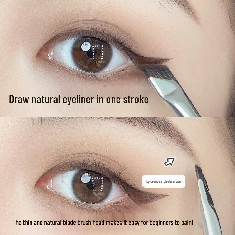 GECOMO Angled Sickle Eyeliner and Eyebrow Brush for Lower Eyelid Crease